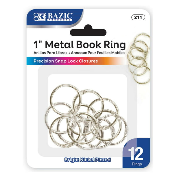 Loose Leaf Binder Rings 70 Pack Home for School Nickel Plated Steel Binder Rings,Keychain Key Rings 1 Inch or Office Metal Book Rings,Silver 